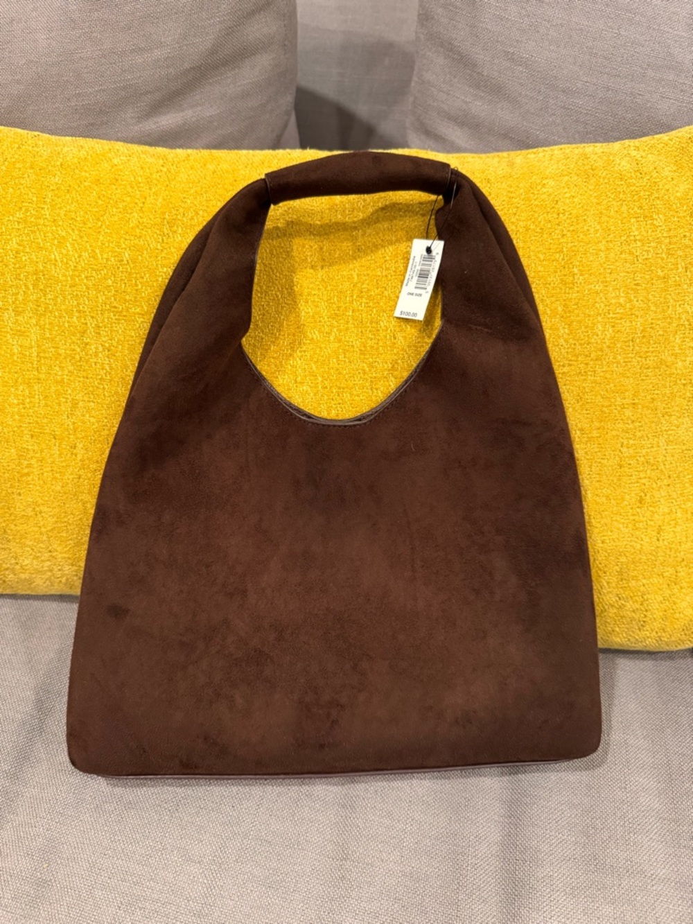 NEW - Banana Republic Factory mini vegan Brown Suede Shoulder Bag - Picture 5 of 7